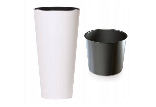 Doniczka Tubus Slim DTUS300 z wkładem biały mat