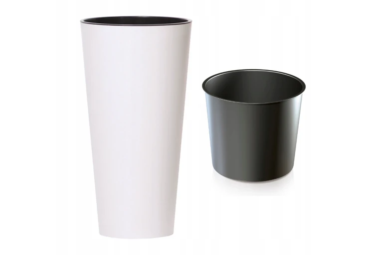 Doniczka Tubus Slim DTUS300 z wkładem biały mat