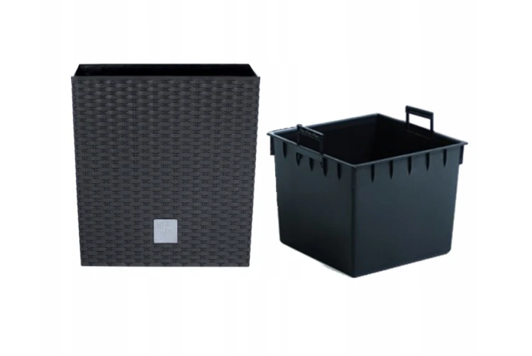 Doniczka Rato Low DRTS225L z wkładem antracyt