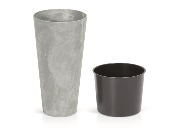 Doniczka Tubus Slim Beton Effect DTUS250E z wkładem
