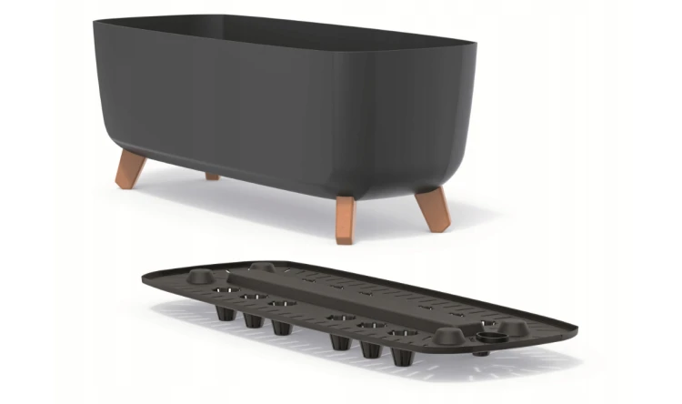 Doniczka Gracia Case DGCL600 na nóżkach antracyt