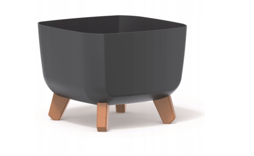 Doniczka Gracia Square DGQL240 na nóżkach z wkładem antracyt