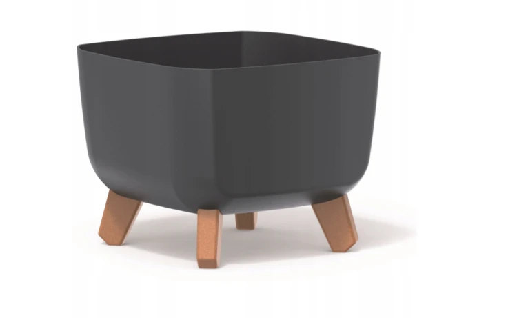 Doniczka Gracia Square DGQL240 na nóżkach z wkładem antracyt