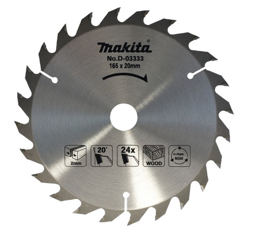 Tarcza D-03333 Standard T.C.T. 165 x 20 mm 24Z