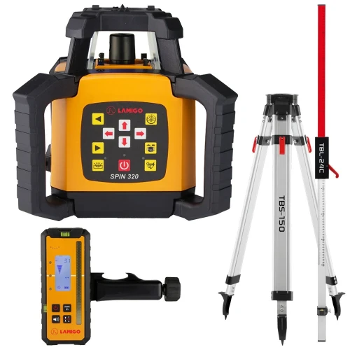 Niwelator rotacyjny Lamigo SPIN 320 SET z łatą LTL24 i statywem STLQ3M