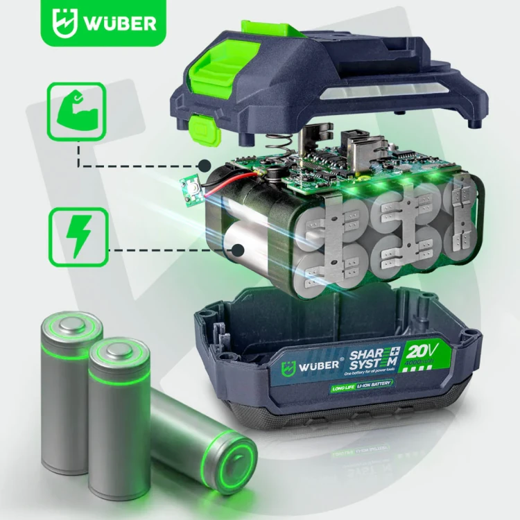 Klucz udarowy akumulatorowy WUBER bezszczotkowy 600 Nm 20 V SET