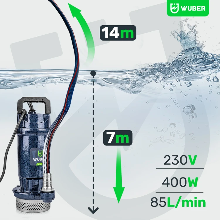 Pompa głębinowa zanurzeniowa WUBER 400 W 5100 l/h 1"