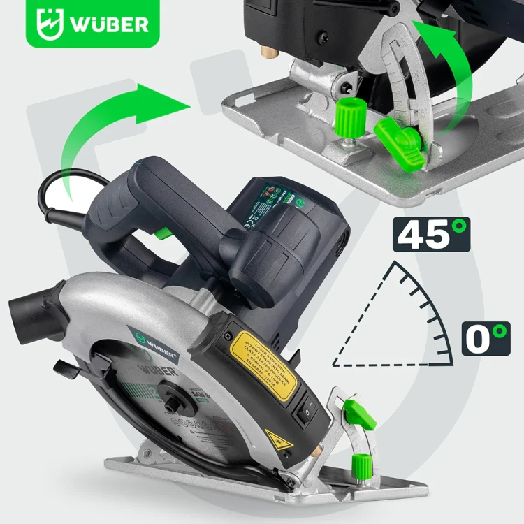 Pilarka tarczowa ręczna WUBER 2400 W 185 mm z laserem