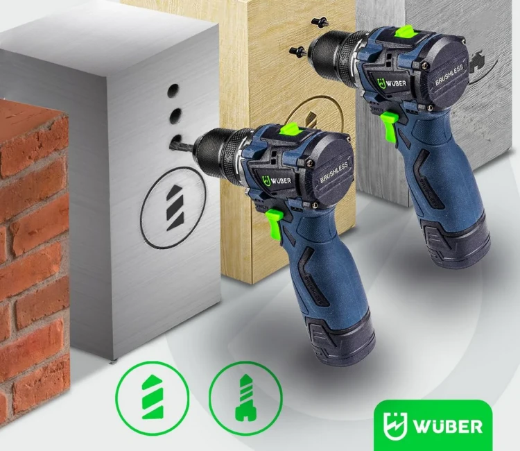 Wiertarko-wkrętarka akumulatorowa WUBER 16,8 V 50 Nm 2x1,5 Ah
