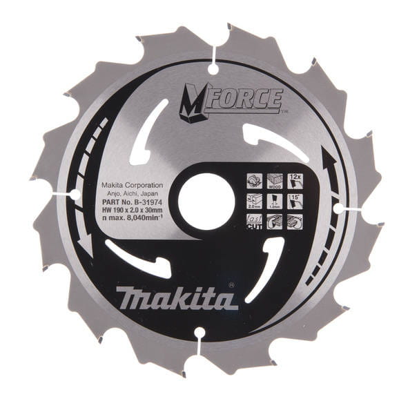 Makita B-31974 M-Force T.C.T. 190 x 30 mm 12Z