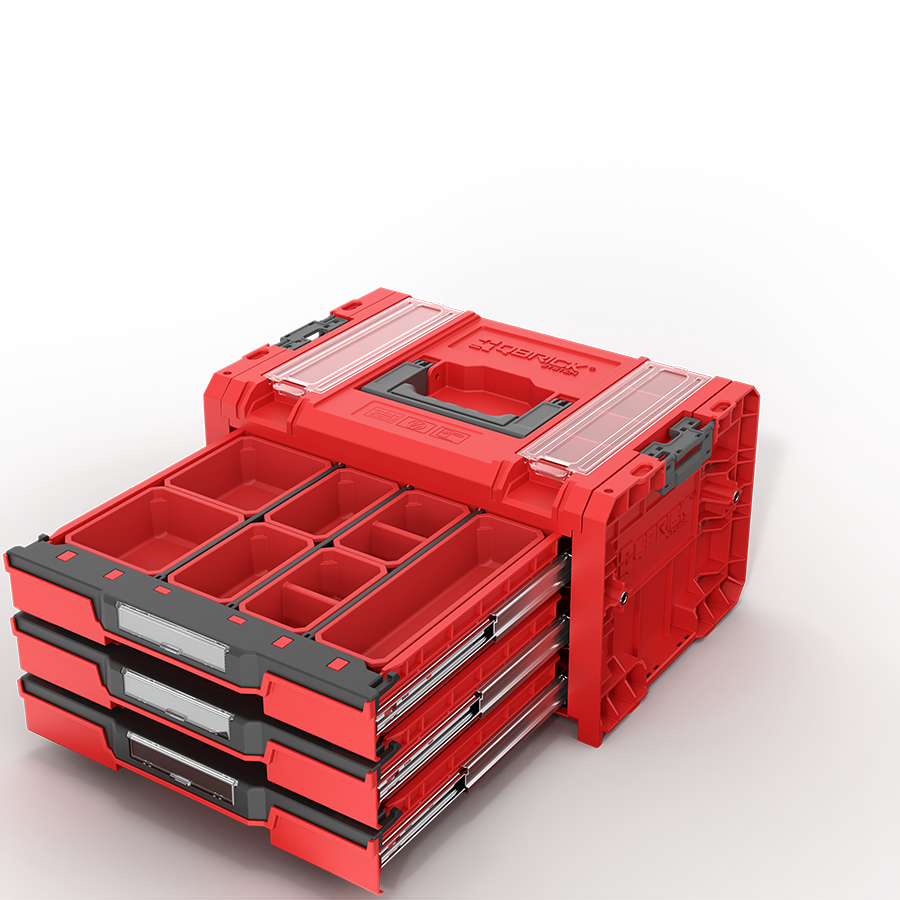 Qbrick System PRO Drawer 3 Toolbox 2.0 Profi Expert Red Ultra HD Custom