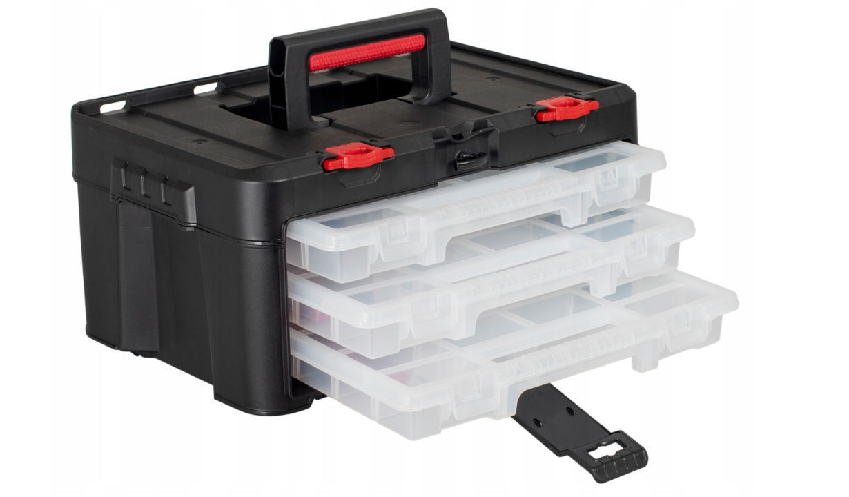 Skrzynka z 3 organizerami Keter Stack'N'Roll detal