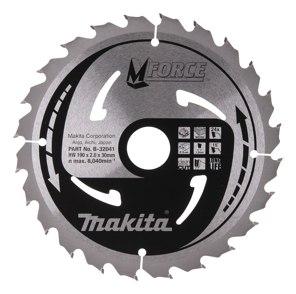 Makita B-32041 M-Force T.C.T. 190 x 30 mm 24Z