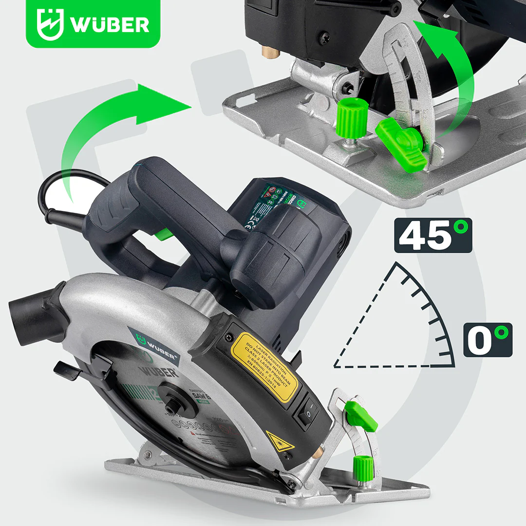 Cechy pilarki tarczowej WUBER 2400 W 185 mm z laserem